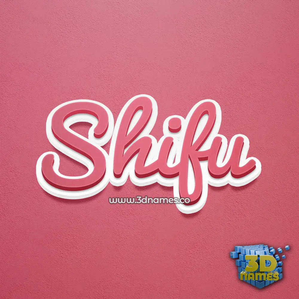 shifu in Red Scribble style - 3D name wallpaper