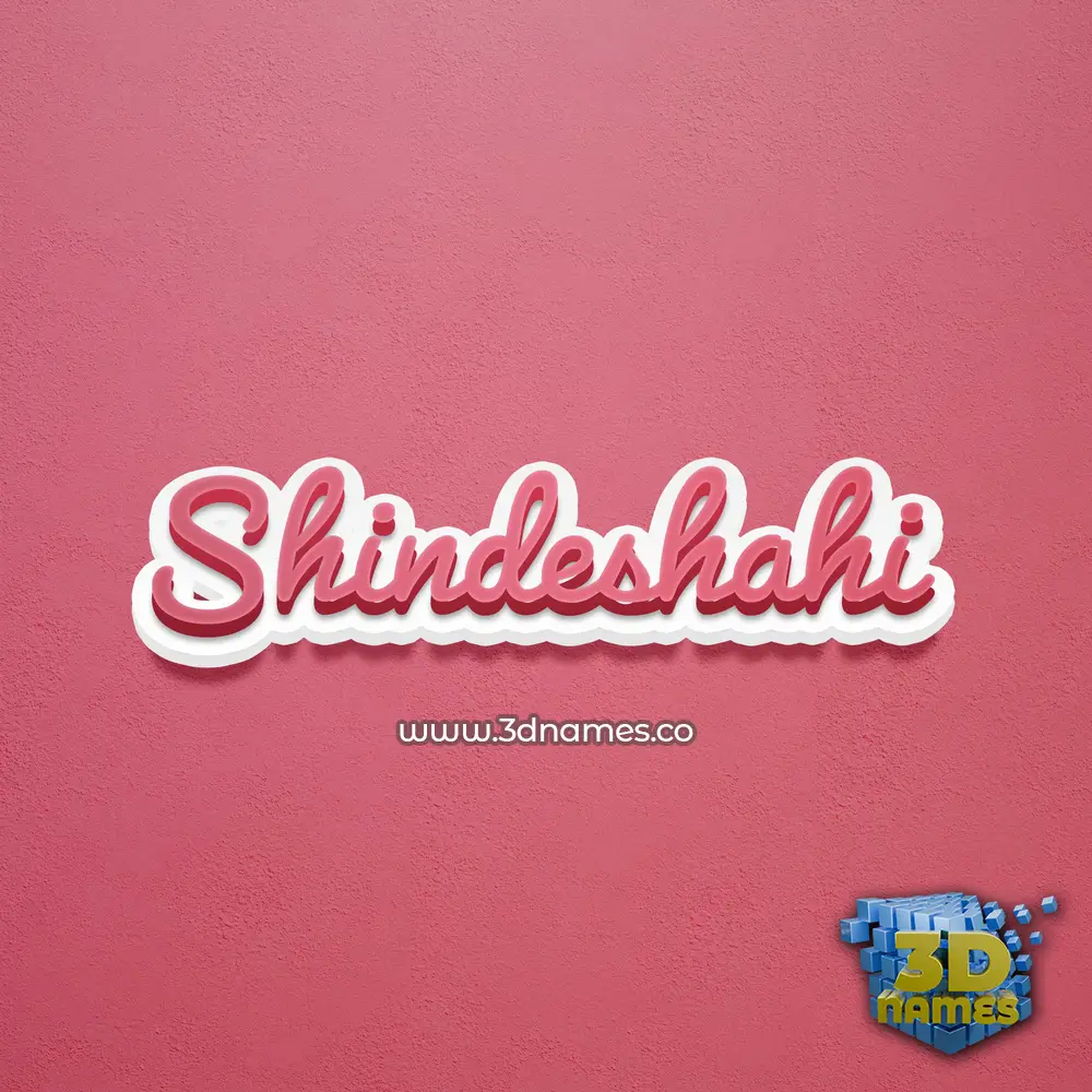 shindeshahi in Red Scribble style - 3D name wallpaper