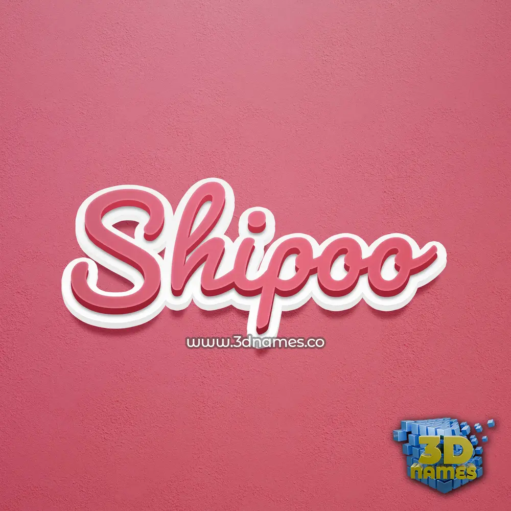 shipoo in Red Scribble style - 3D name wallpaper