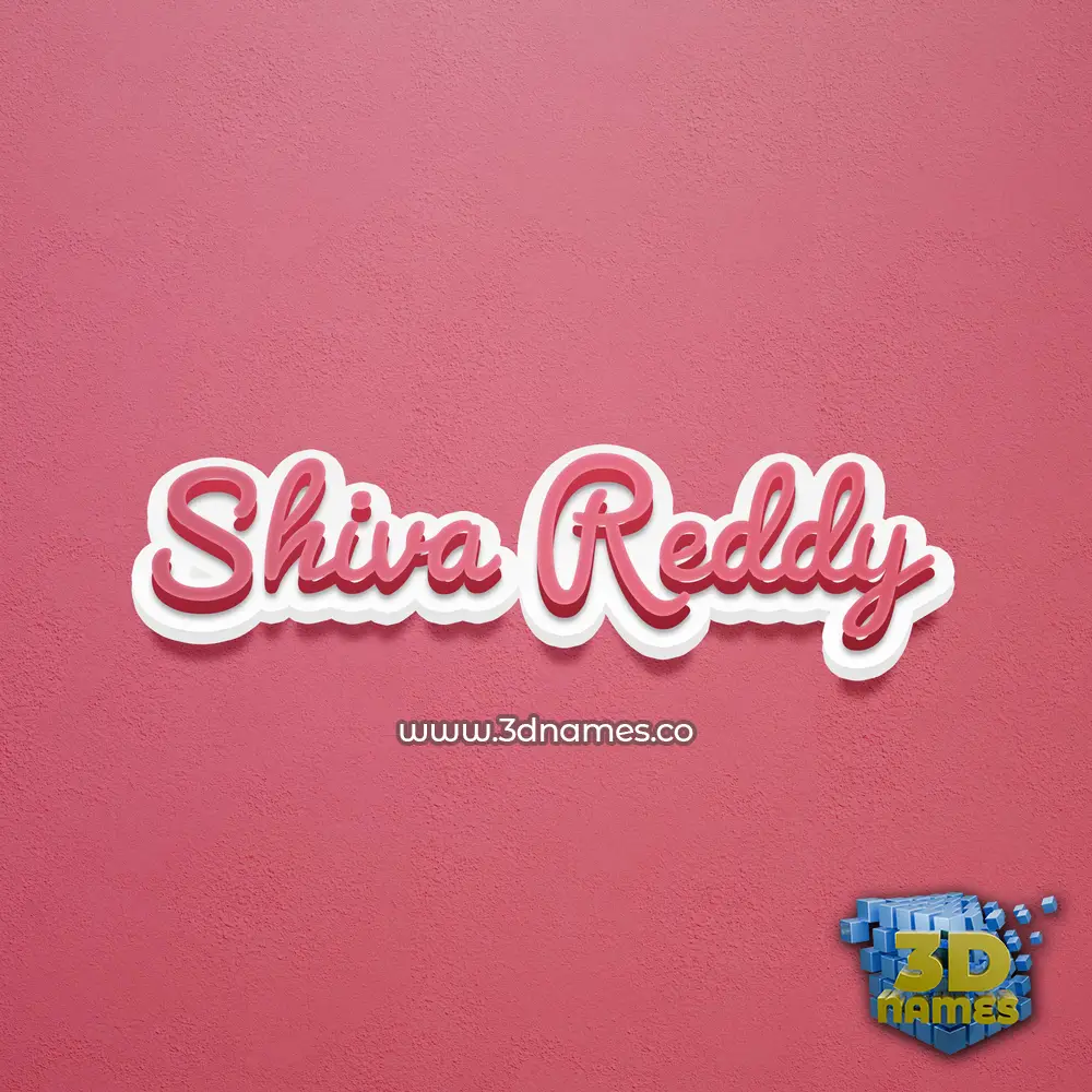 shiva reddy in Red Scribble style - 3D name wallpaper