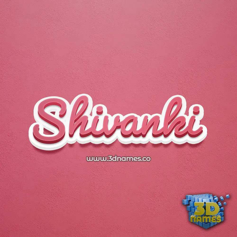 shivanki in Red Scribble style - 3D name wallpaper