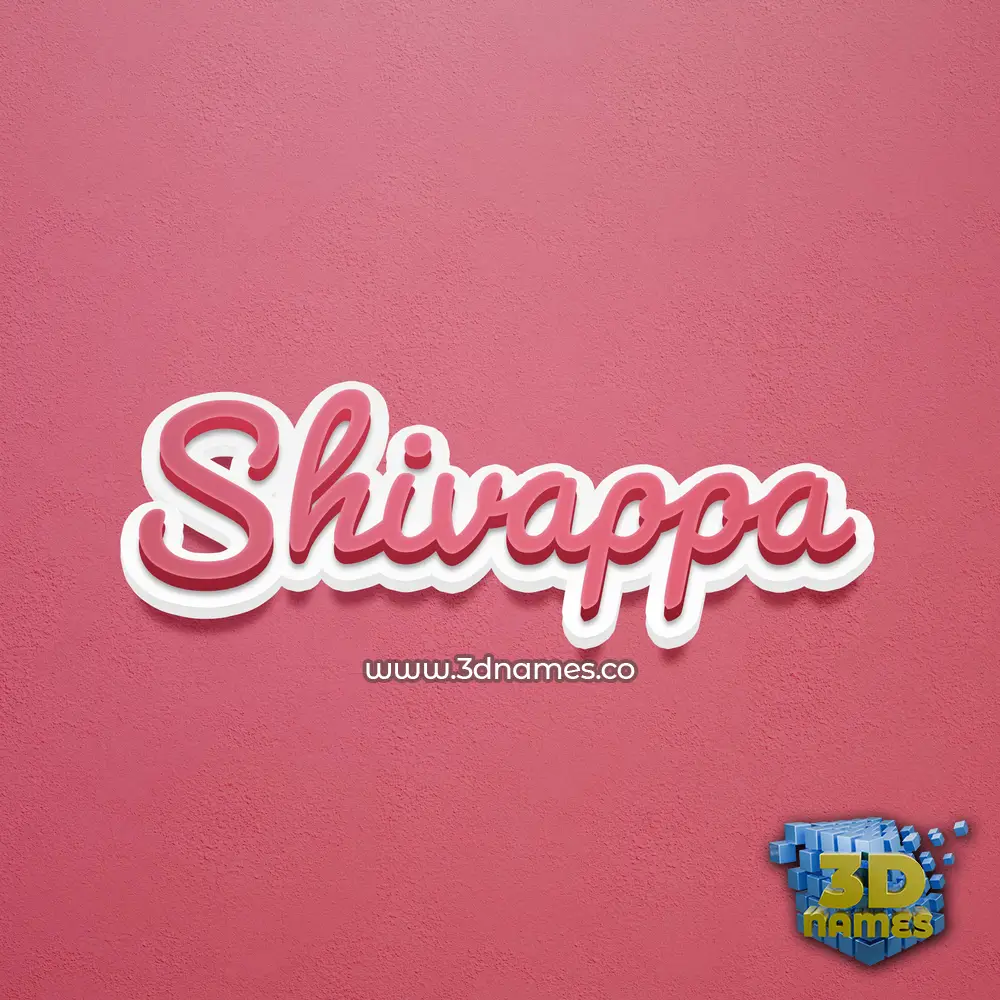 shivappa in Red Scribble style - 3D name wallpaper