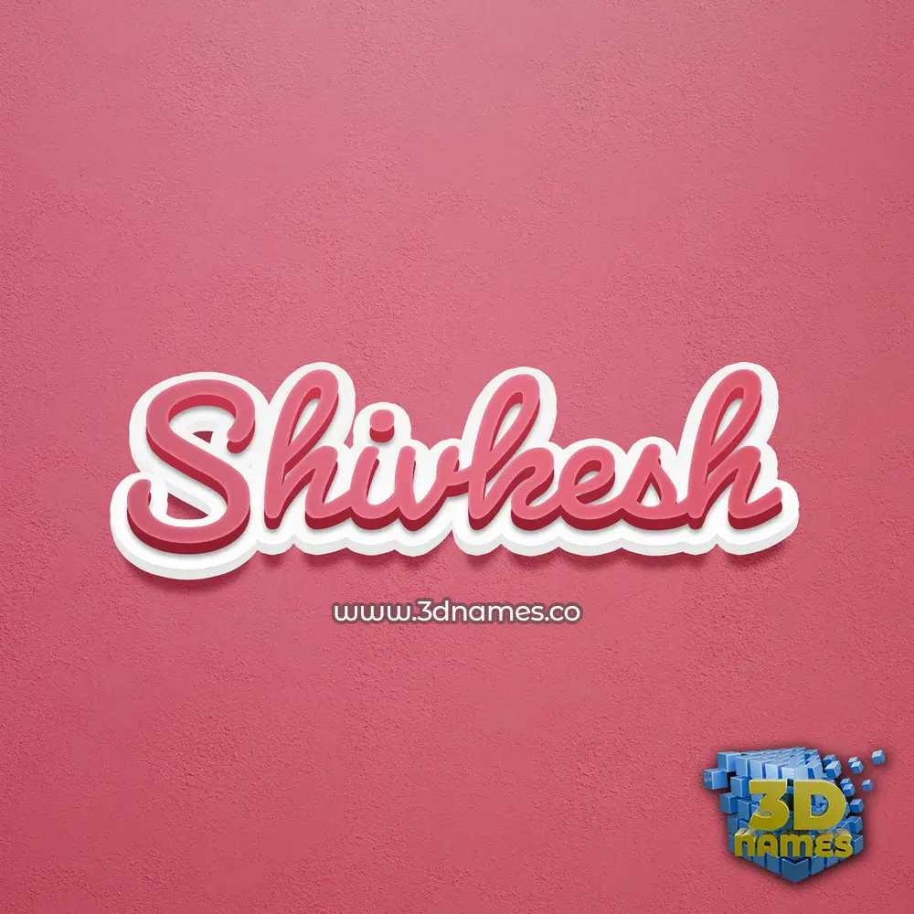 shivkesh in Red Scribble style - 3D name wallpaper