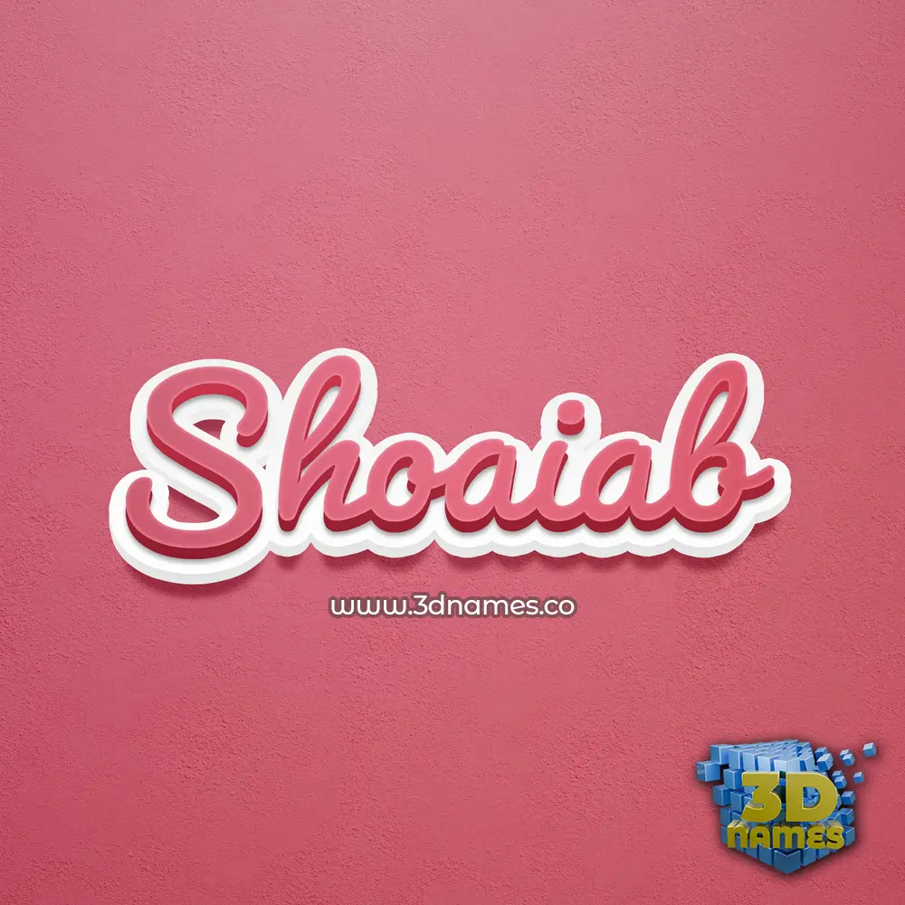 shoaiab in Red Scribble style - 3D name wallpaper