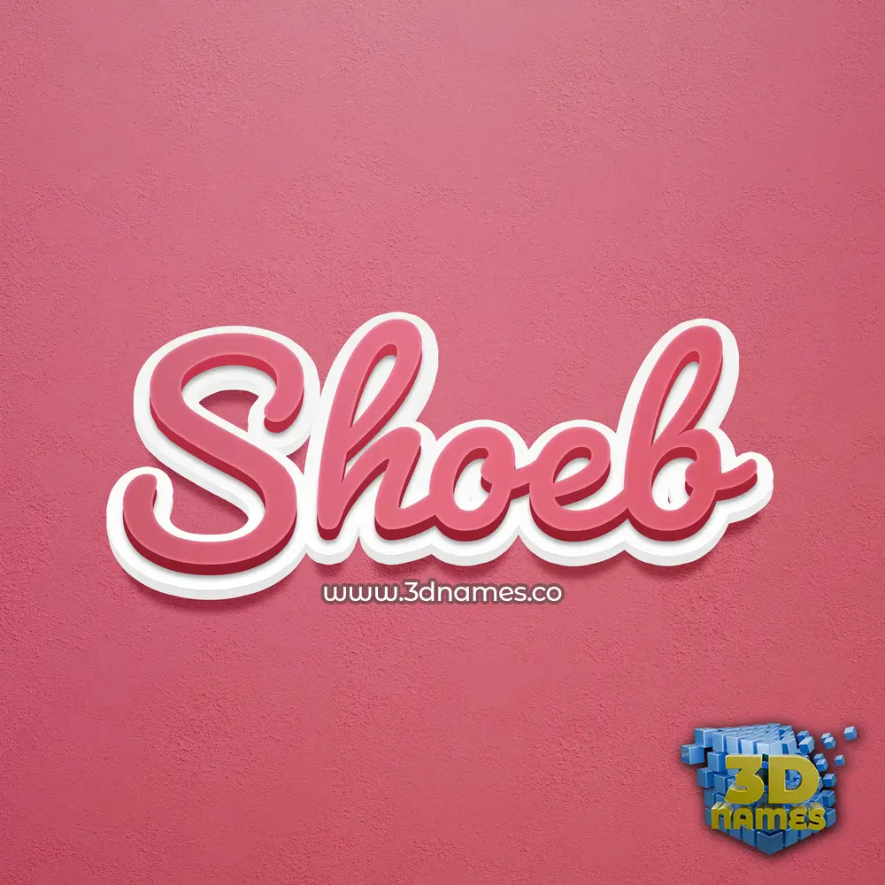 shoeb in Red Scribble style - 3D name wallpaper