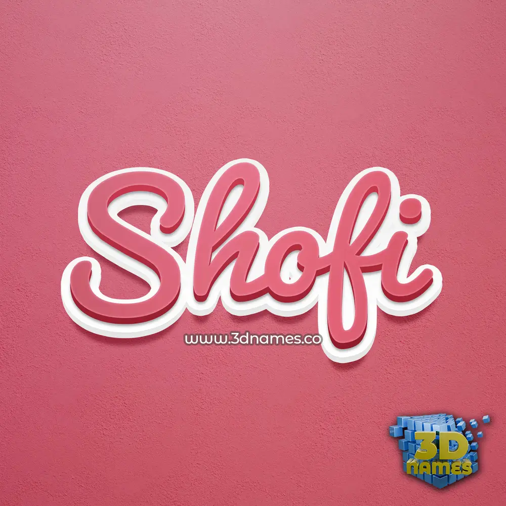 shofi in Red Scribble style - 3D name wallpaper