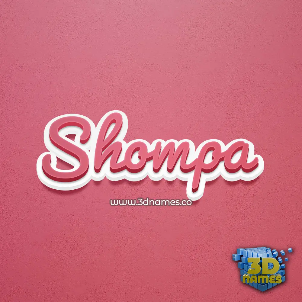 shompa in Red Scribble style - 3D name wallpaper