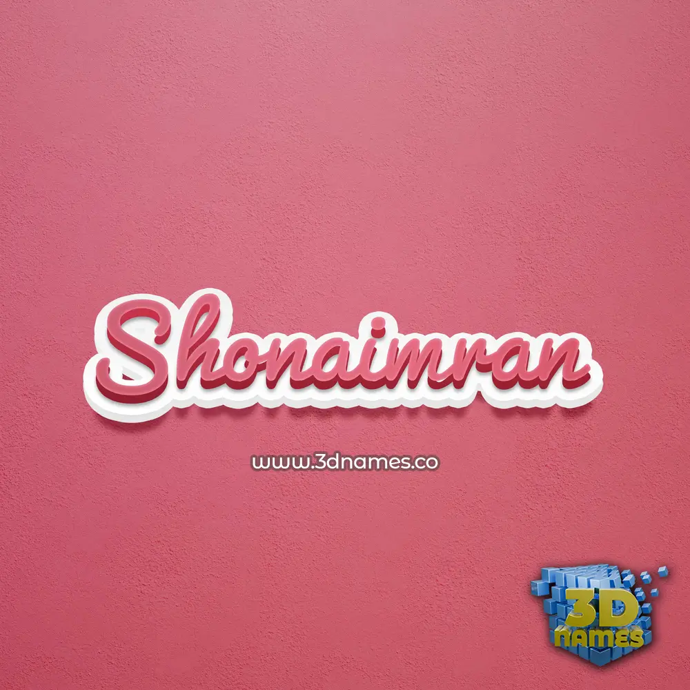 shonaimran in Red Scribble style - 3D name wallpaper