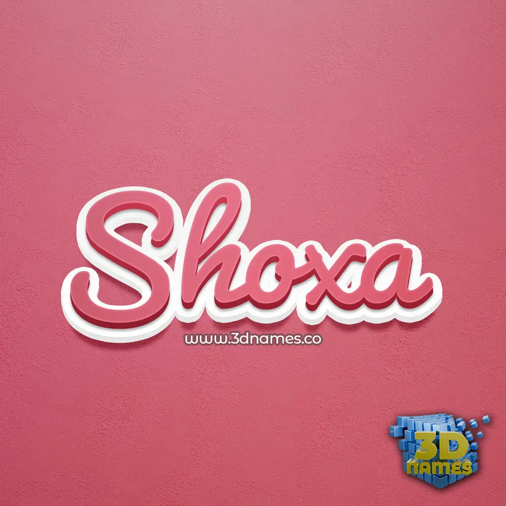 shoxa in Red Scribble style - 3D name wallpaper