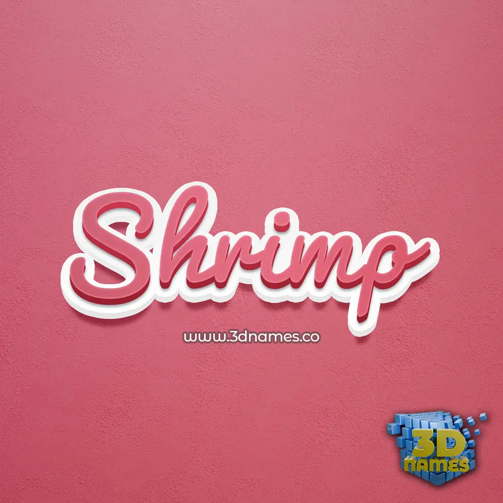 shrimp in Red Scribble style - 3D name wallpaper