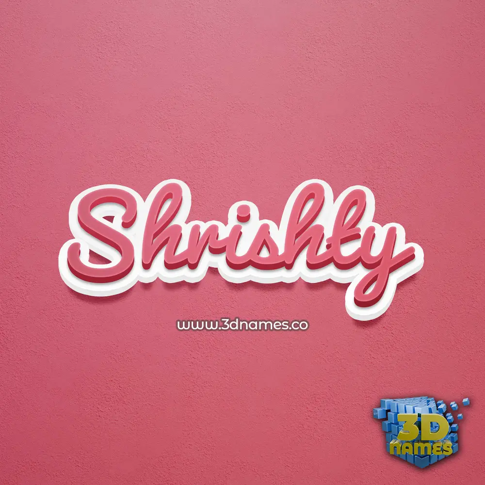 shrishty in Red Scribble style - 3D name wallpaper