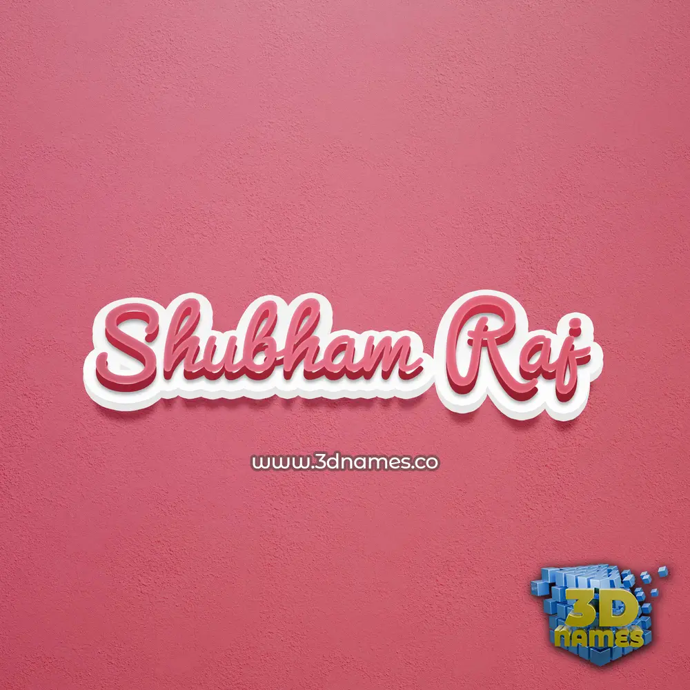 shubham raj in Red Scribble style - 3D name wallpaper