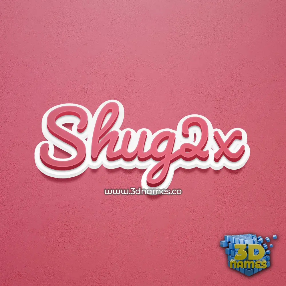shug2x in Red Scribble style - 3D name wallpaper