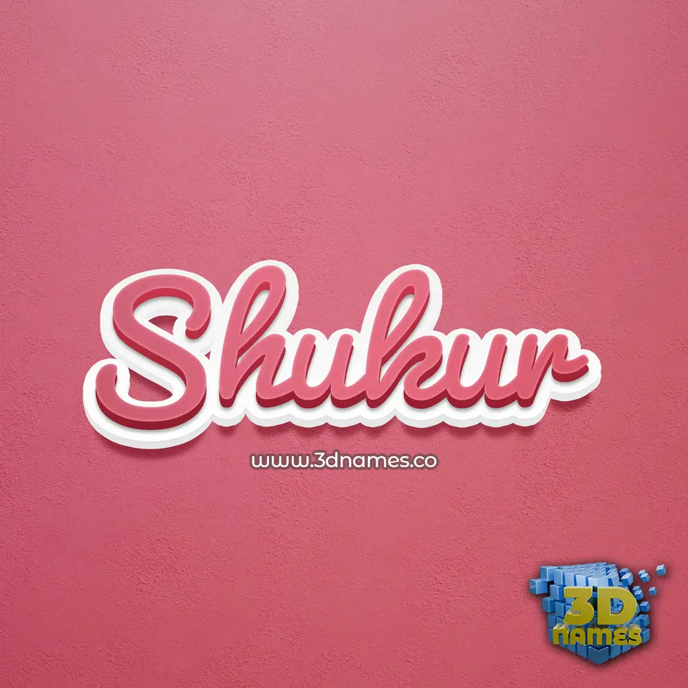 shukur in Red Scribble style - 3D name wallpaper