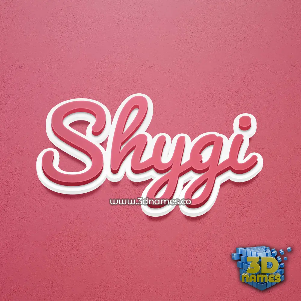 shygi in Red Scribble style - 3D name wallpaper