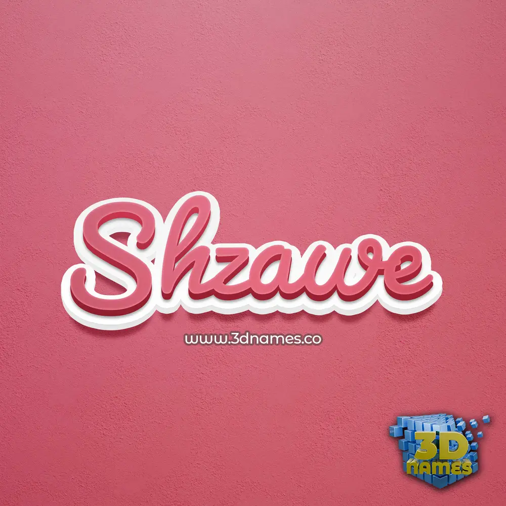 shzawe in Red Scribble style - 3D name wallpaper