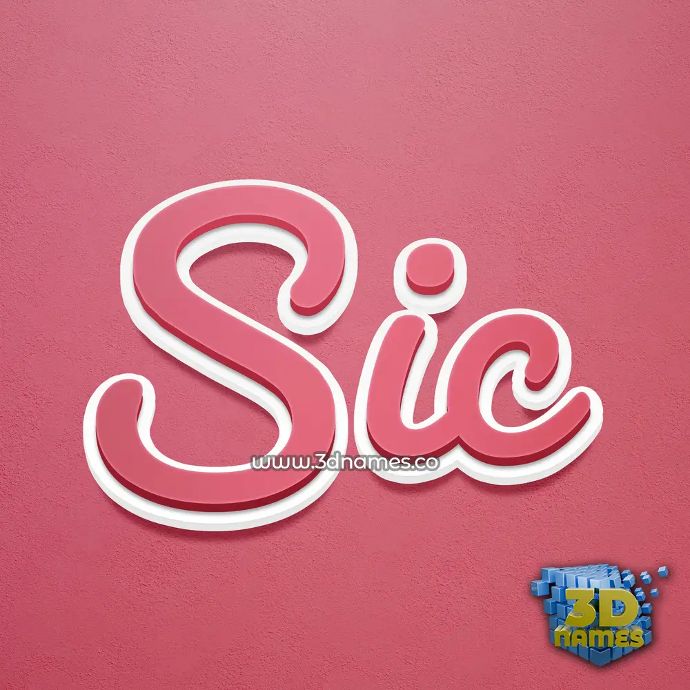 sic in Red Scribble style - 3D name wallpaper