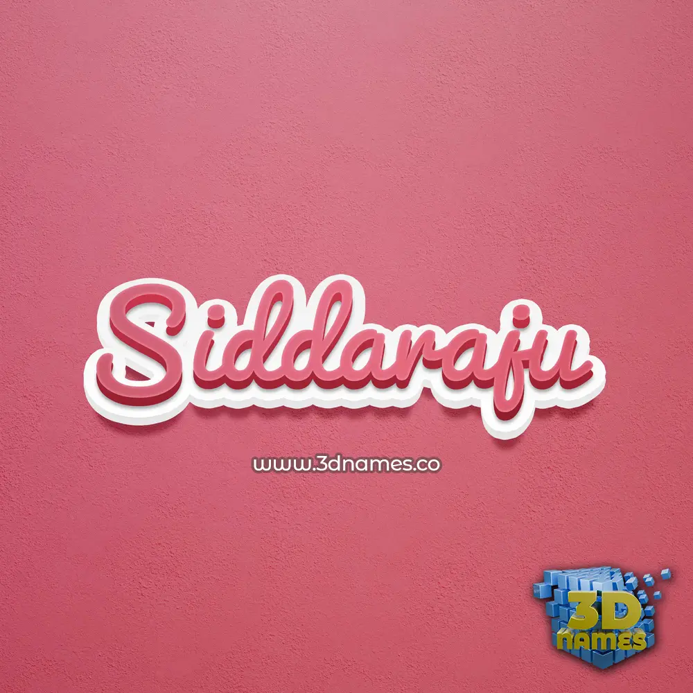 siddaraju in Red Scribble style - 3D name wallpaper