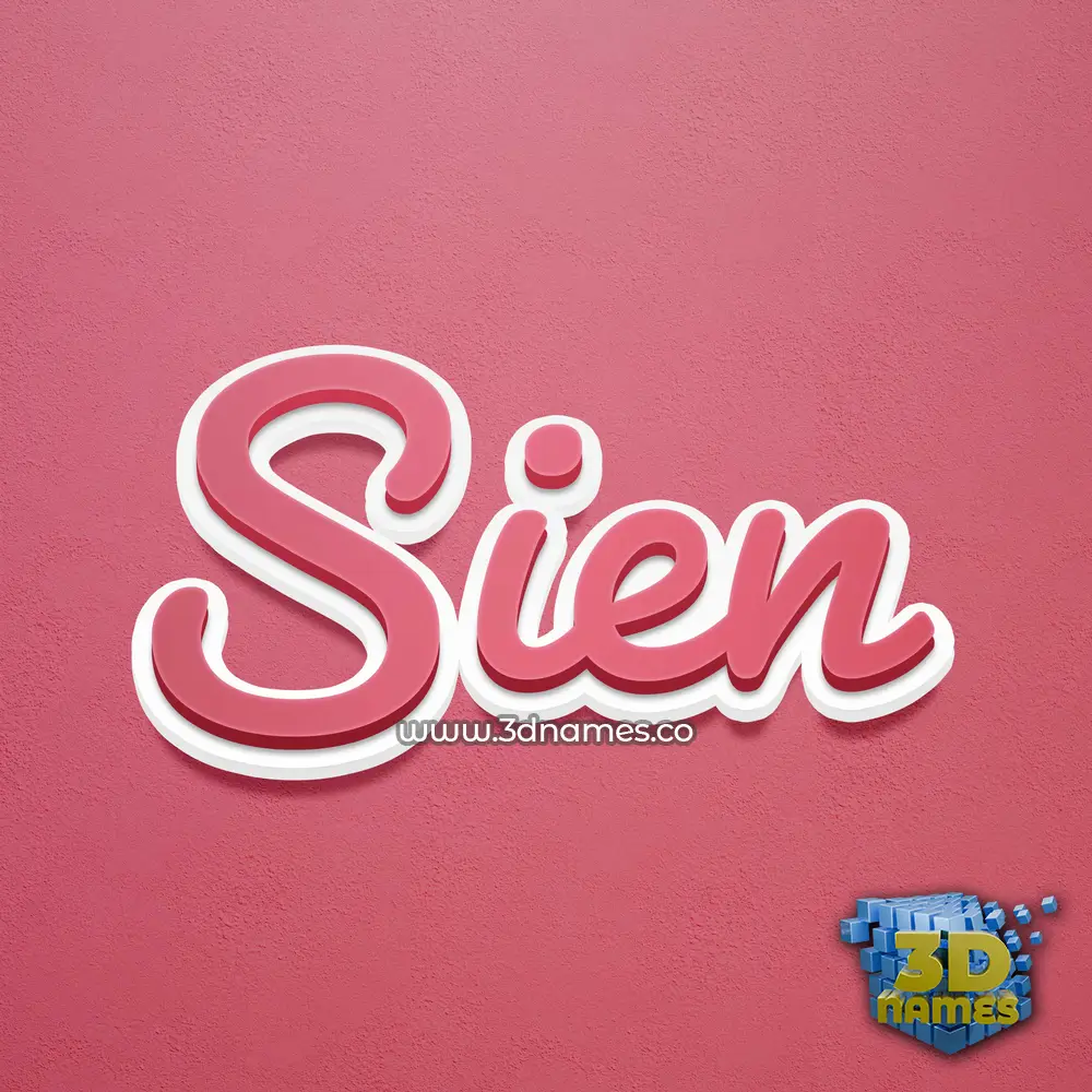 sien in Red Scribble style - 3D name wallpaper