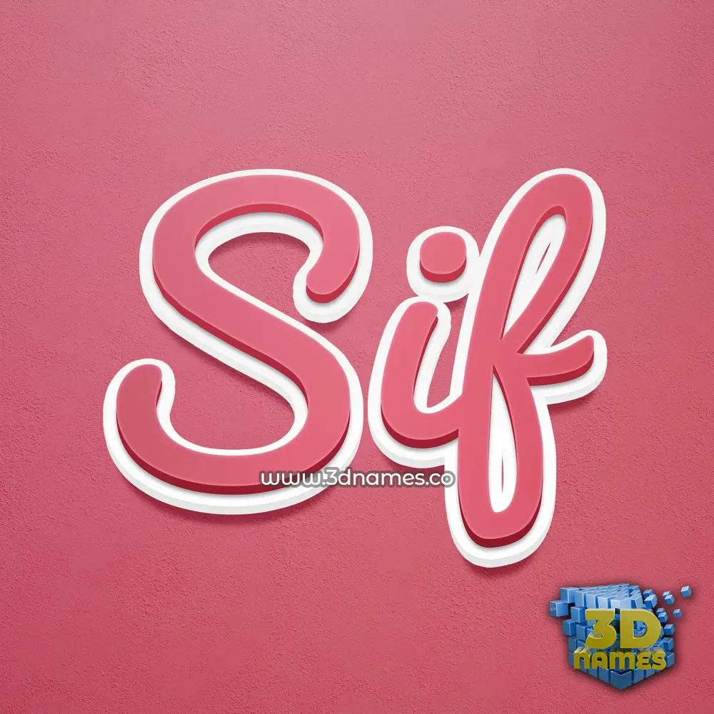 sif in Red Scribble style - 3D name wallpaper