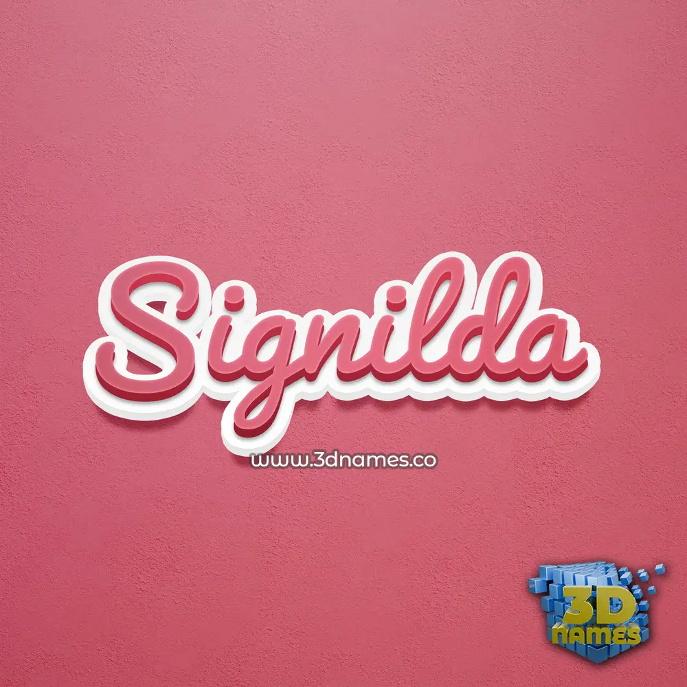 signilda in Red Scribble style - 3D name wallpaper