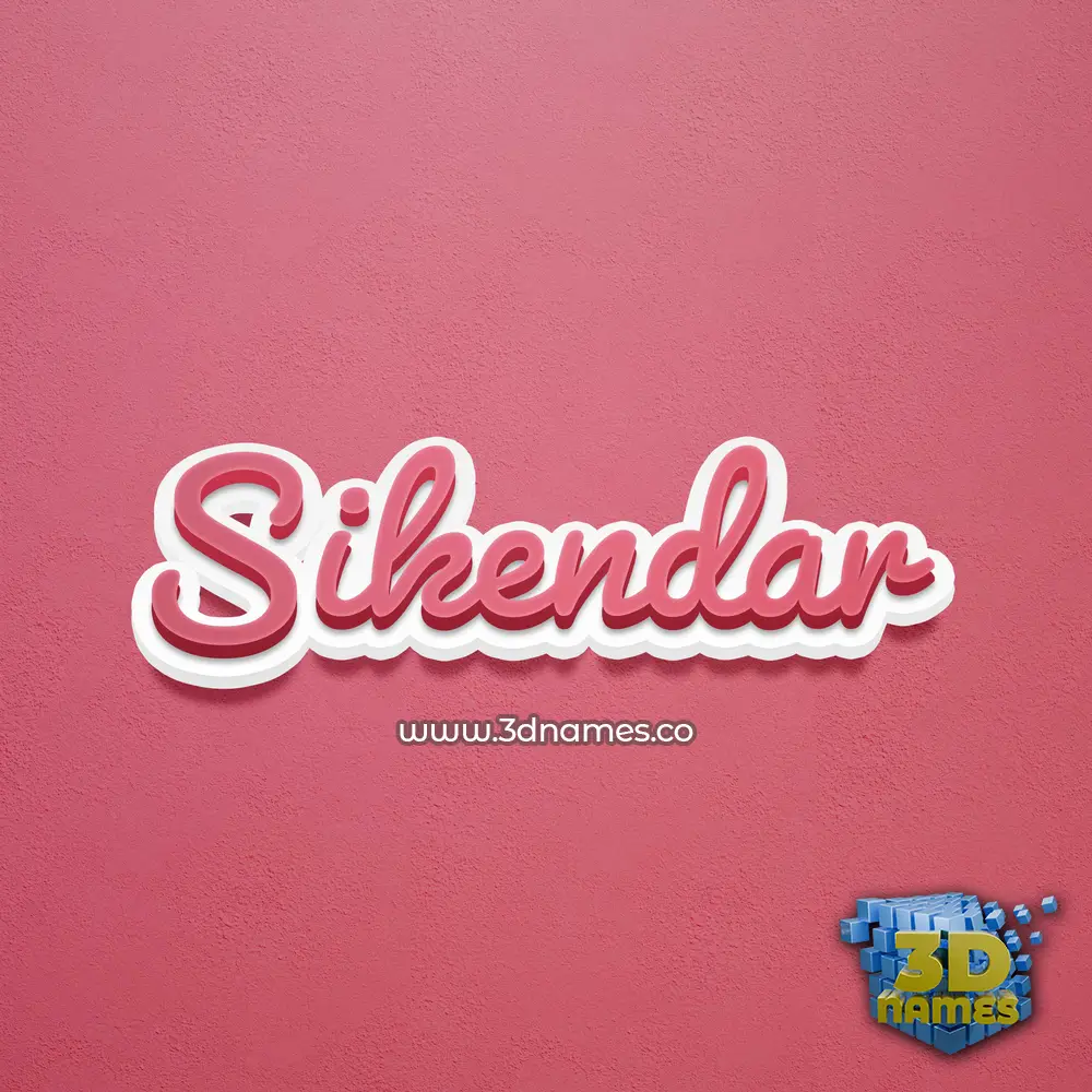 sikendar in Red Scribble style - 3D name wallpaper