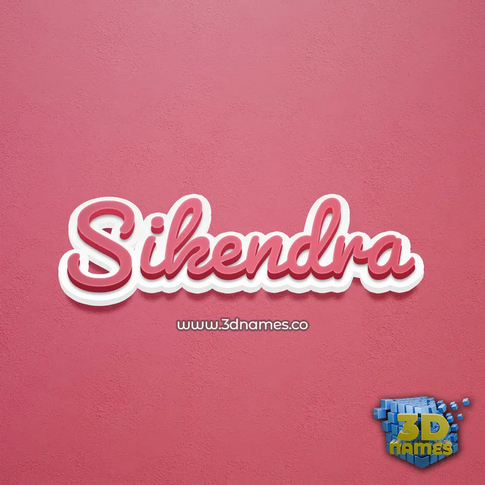 sikendra in Red Scribble style - 3D name wallpaper