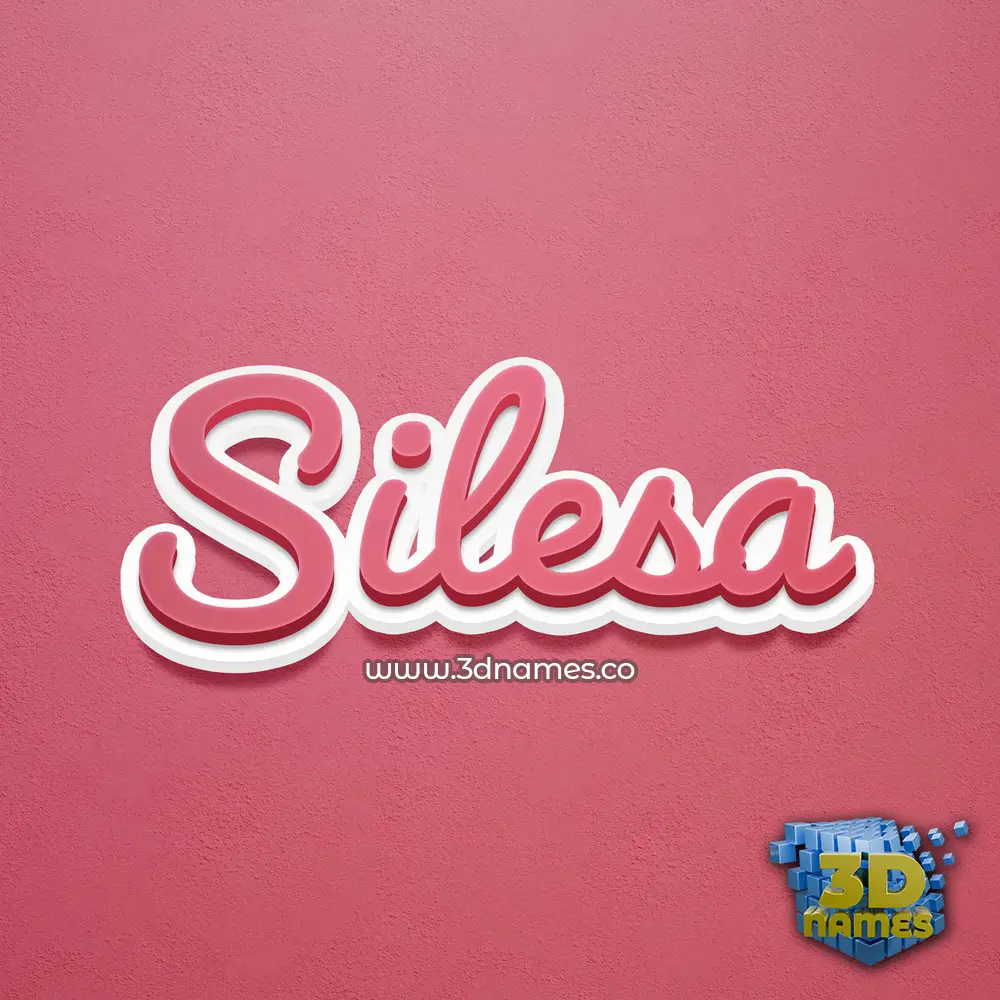 silesa in Red Scribble style - 3D name wallpaper