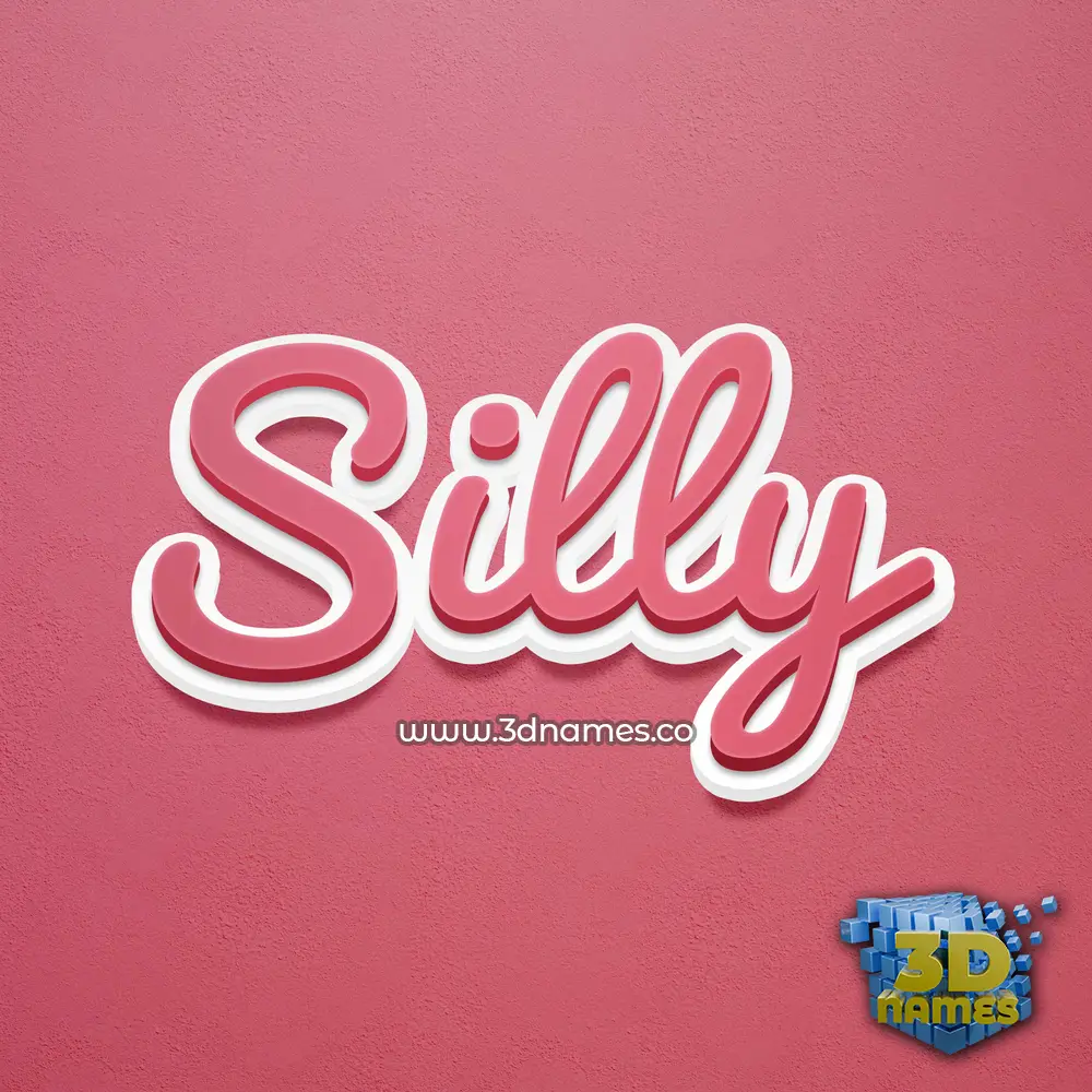 silly in Red Scribble style - 3D name wallpaper