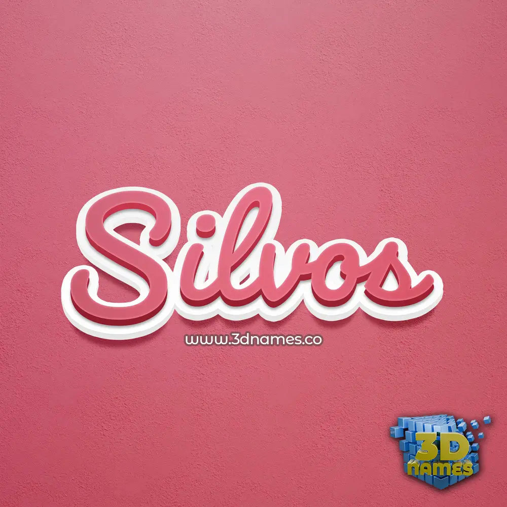 silvos in Red Scribble style - 3D name wallpaper