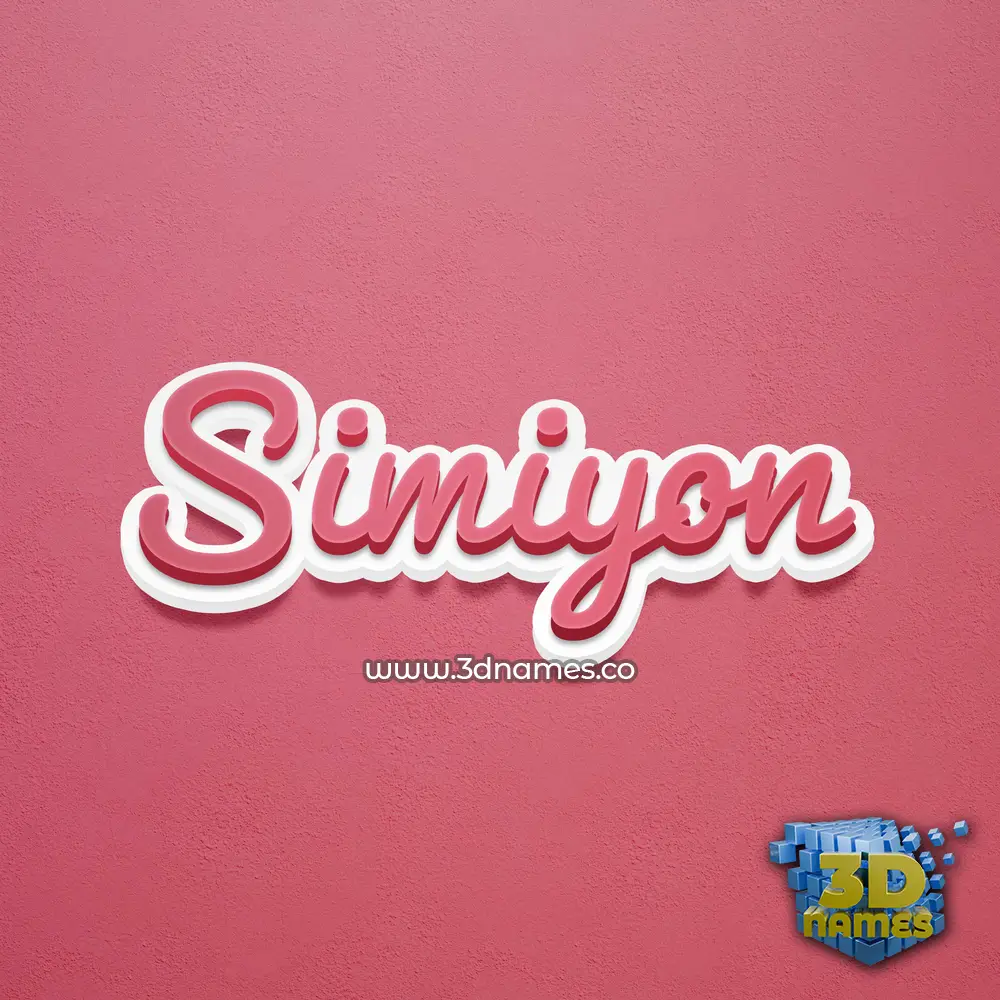 simiyon in Red Scribble style - 3D name wallpaper