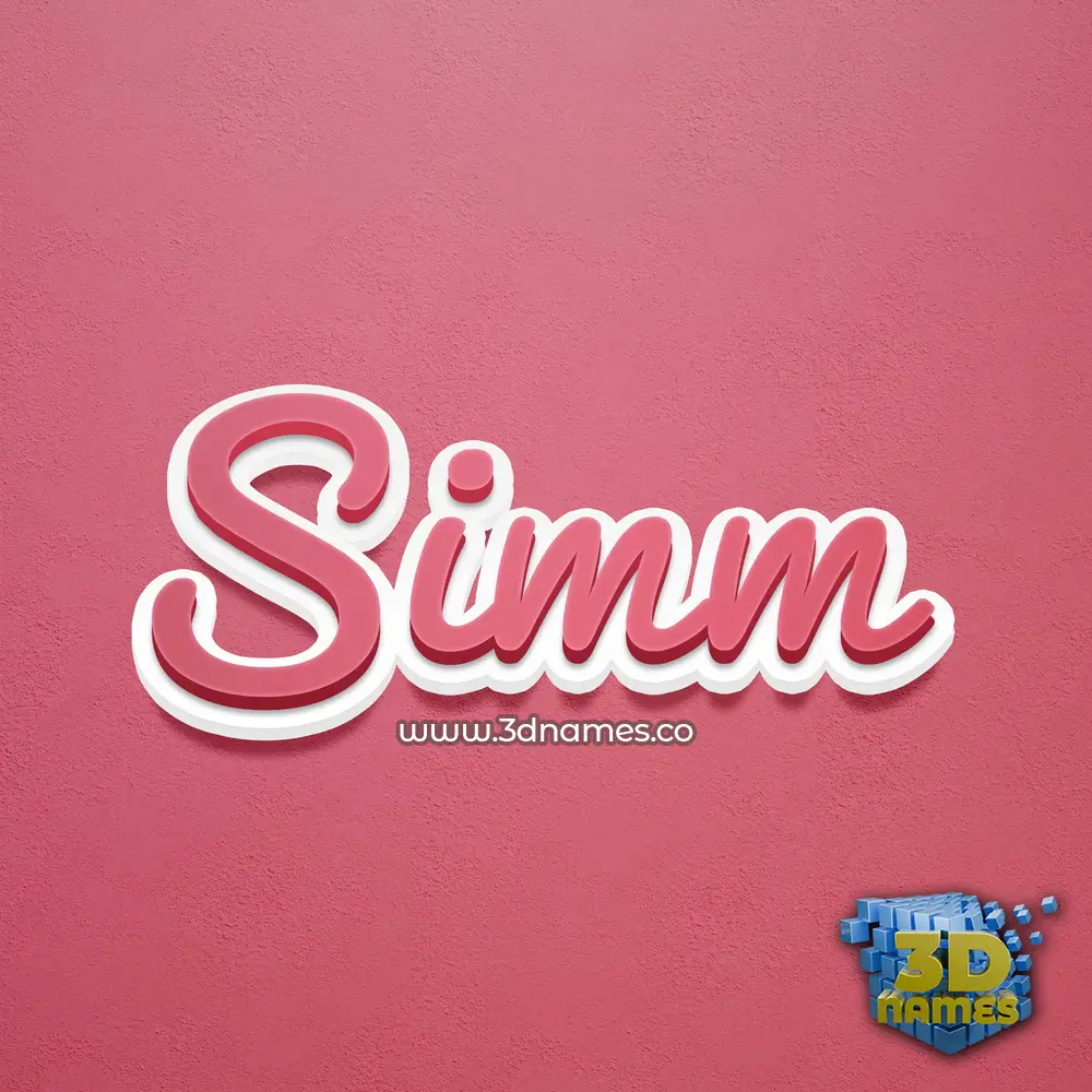simm in Red Scribble style - 3D name wallpaper simm in Red Scribble style - 3D name wallpaper