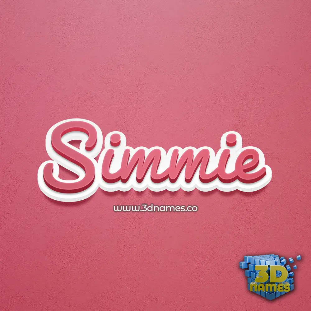 simmie in Red Scribble style - 3D name wallpaper