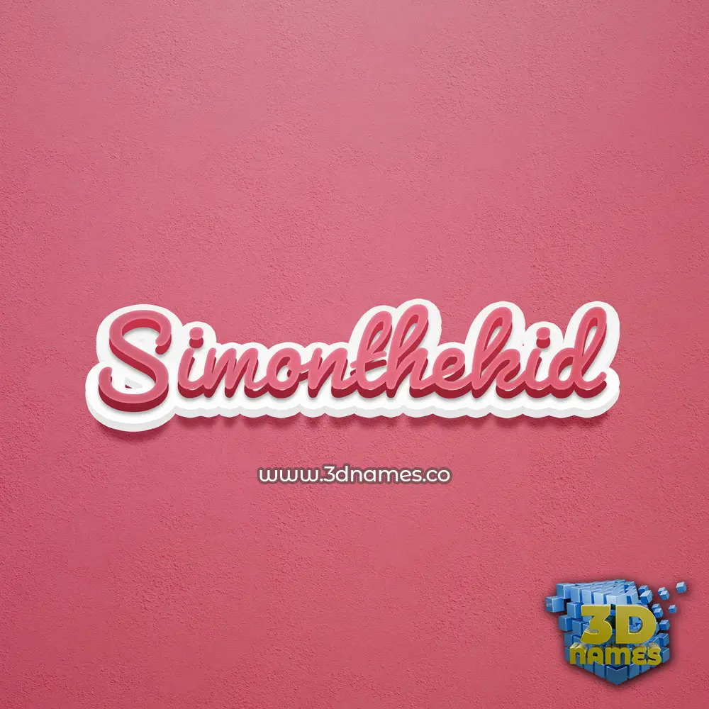 simonthekid in Red Scribble style - 3D name wallpaper