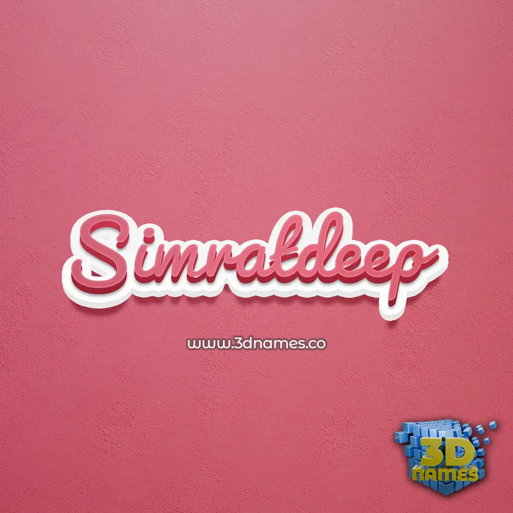 simratdeep in Red Scribble style - 3D name wallpaper