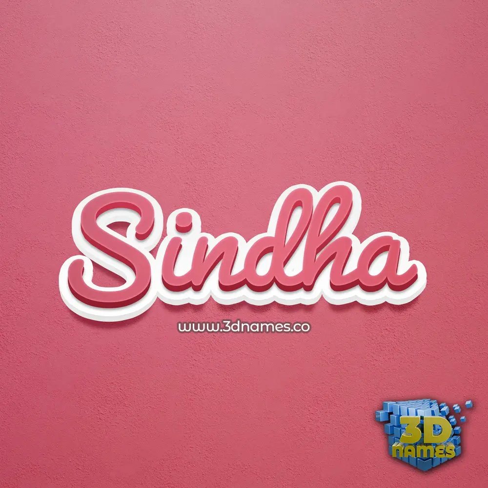 sindha in Red Scribble style - 3D name wallpaper