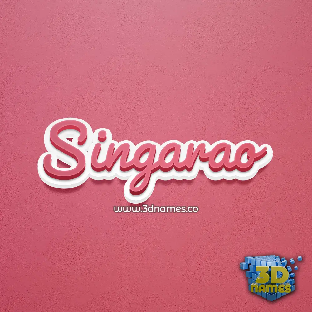 singarao in Red Scribble style - 3D name wallpaper