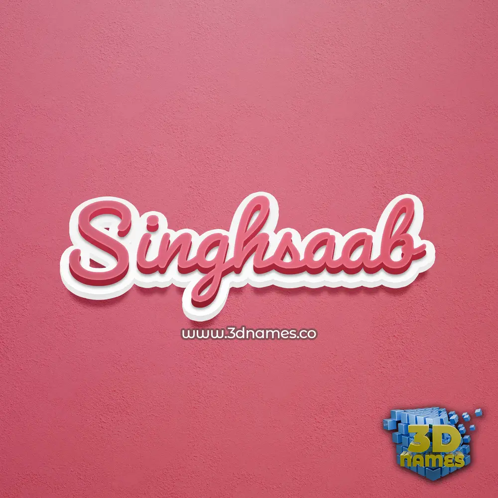 singhsaab in Red Scribble style - 3D name wallpaper