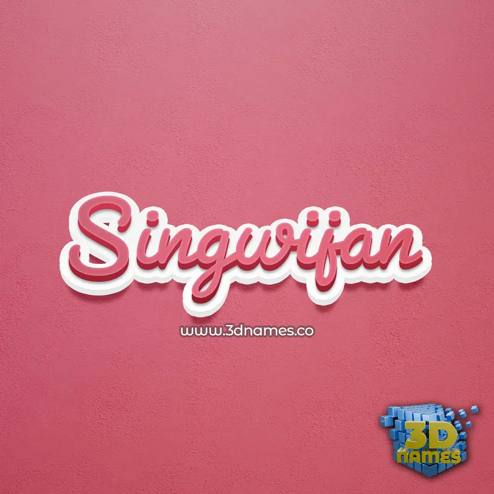 singwijan in Red Scribble style - 3D name wallpaper