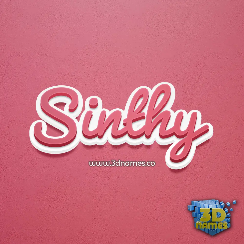 sinthy in Red Scribble style - 3D name wallpaper
