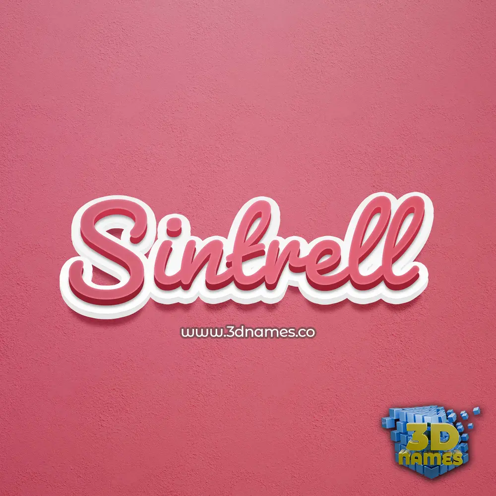 sintrell in Red Scribble style - 3D name wallpaper
