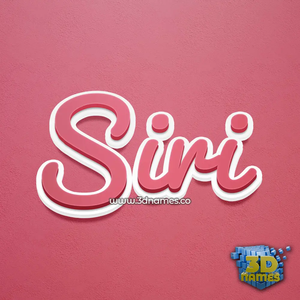 siri in Red Scribble style - 3D name wallpaper