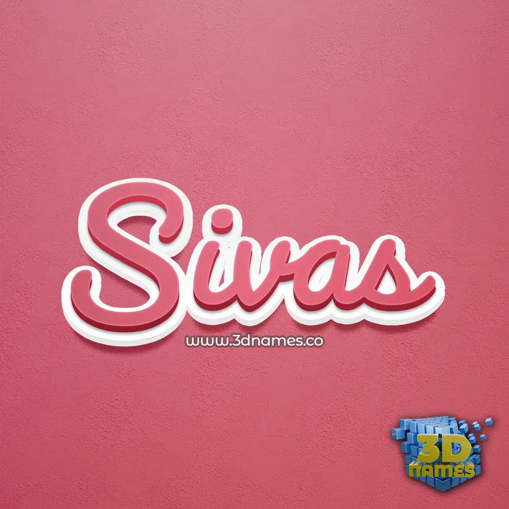 sivas in Red Scribble style - 3D name wallpaper
