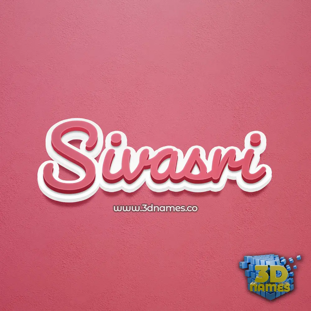 sivasri in Red Scribble style - 3D name wallpaper