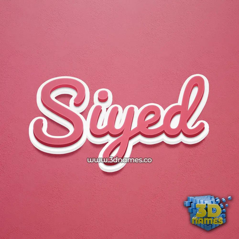 siyed in Red Scribble style - 3D name wallpaper