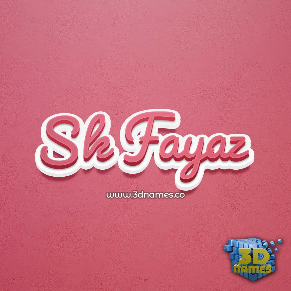 sk fayaz in Red Scribble style - 3D name wallpaper