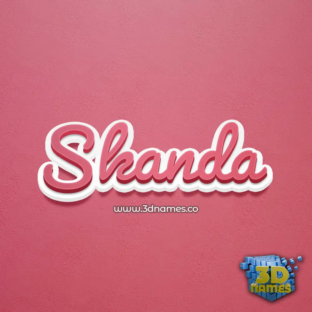 skanda in Red Scribble style - 3D name wallpaper