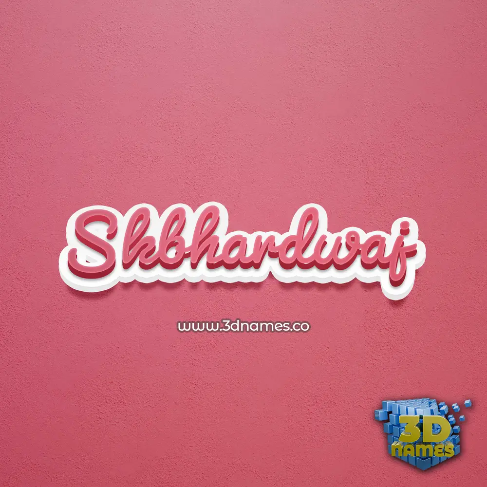 skbhardwaj in Red Scribble style - 3D name wallpaper