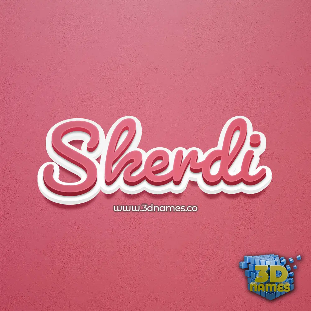 skerdi in Red Scribble style - 3D name wallpaper
