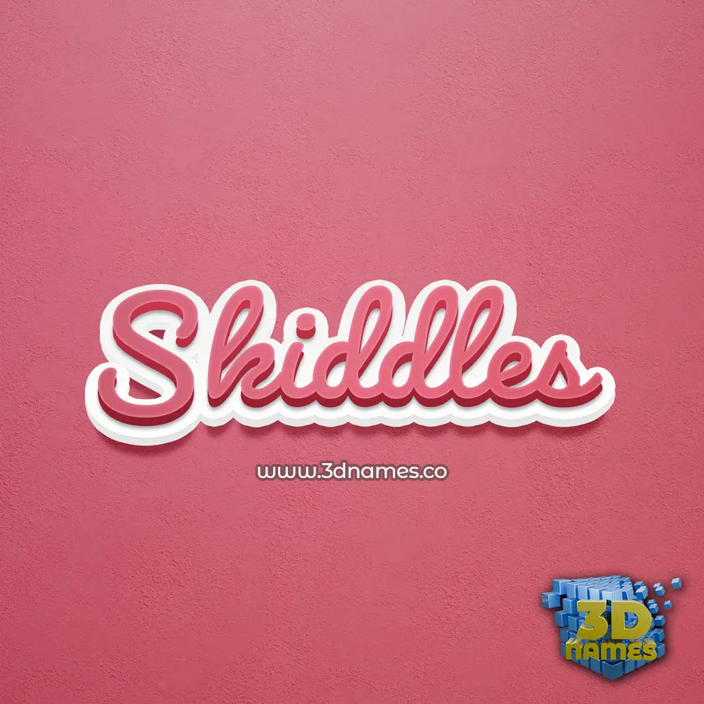 skiddles in Red Scribble style - 3D name wallpaper